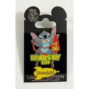 Disney Pin Stitch Happy Father's Day 2006 Disneyland Dangle Dad